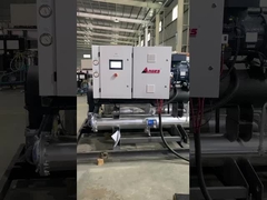 Refrigerador a parafuso refrigerado a água com condensador e evaporador de tubos e conchas com controlo PLC