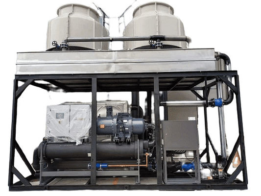 comprar 100hp Refrigerador de baixa temperatura de tipo parafuso refrigerado a água com compressores duplos Hanbell para máquina de moldagem por injecção online manufacture