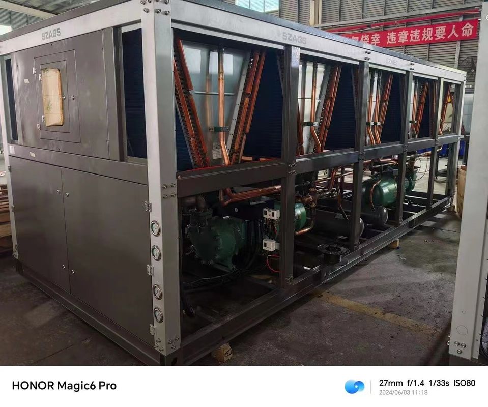 Refrigerador de água industrial portátil de 120 CV tipo parafuso semi-hermético
