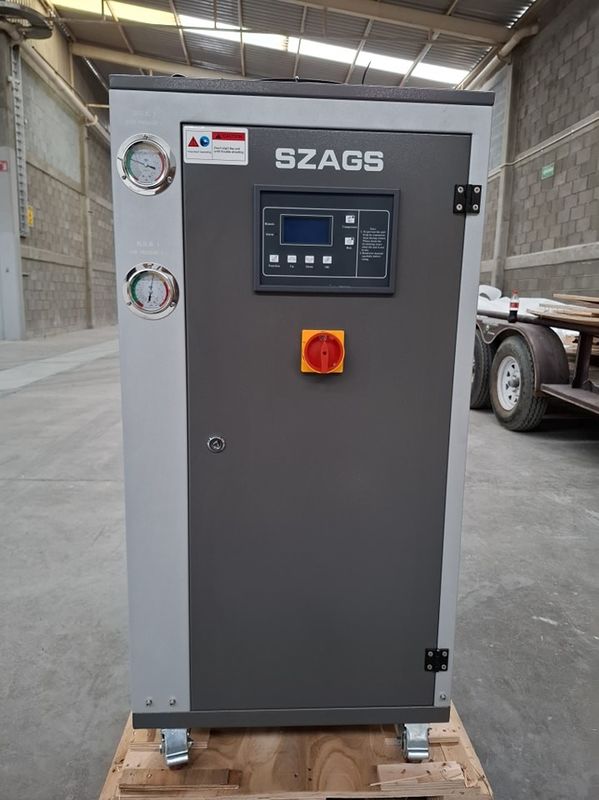 Refrigerador Industrial de Água de 5HP Processamento de Plástico 5RT Refrigerador Aéreo Para Refrigeração Química Farmacêutica Condensador de Tubos de Cobre