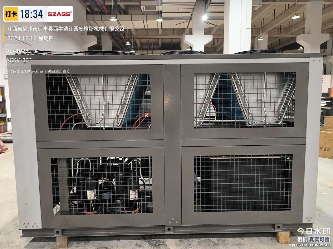 Refrigerador de inversor industrial de rolagem refrigerado a ar de alta eficiência de 30 HP para aplicações de moldagem por injeção de plástico e processamento de alimentos