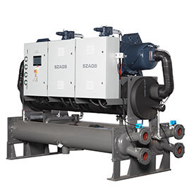 Controle por microcomputador Chiller a parafuso refrigerado a água de 240 HP com carapaça e evaporador tipo tubo ou placa SS
